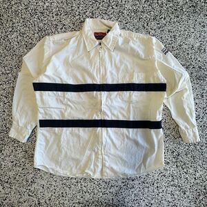 Daniel Cremieux Sport Shacket Mens Large Full Zip Striped Collared Golf 90s